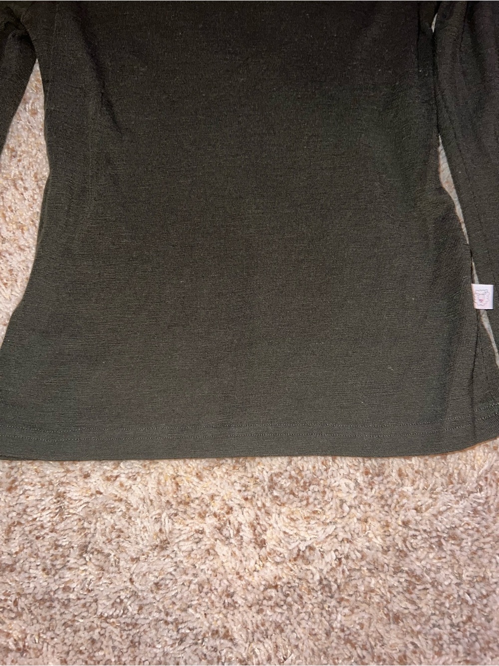 Classic green Long-Sleeve kids Top 100% Wool - Picture 3 of 7